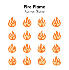 Fiery Symphony of Flames: A vibrant arrangement of illustrated fire flames, embodying energy and warmth in a simple, artful display. 