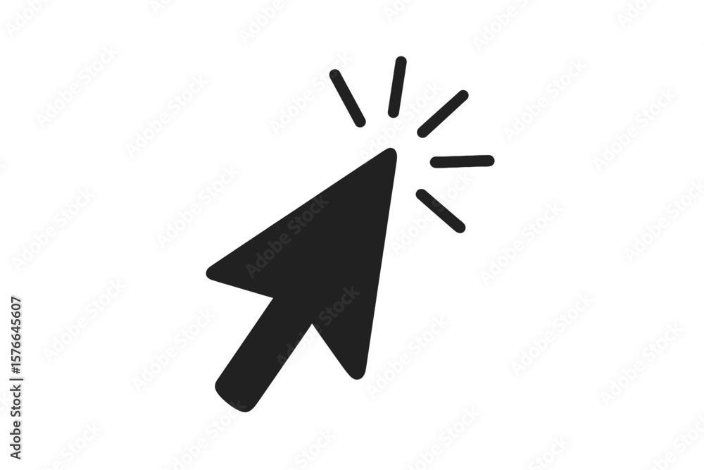 Fototapete Computer mouse click cursor icon. Pointer click symbol. Hand pointer sign. Clicking finger. Pixel cursor or computer mouse pointer. Vector icon for web. Arrow select.