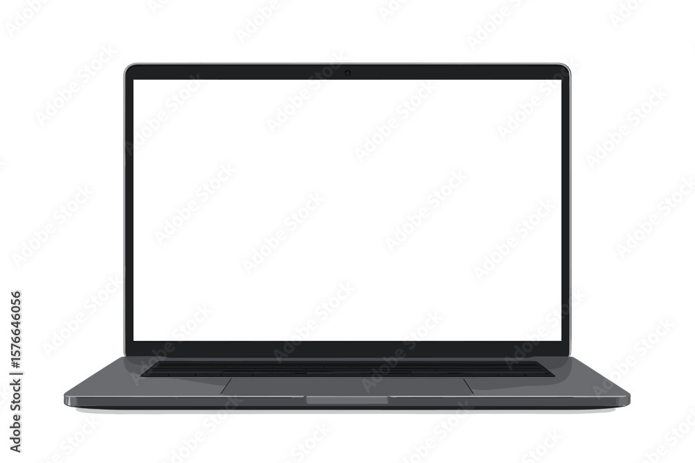 Poster sleek modern laptop mockup front view. blank computer screen display. realistic notebook pc isolated