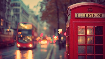 Rainy London Street Scene