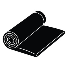 Gym Instructor element isolated yoga mat on white background