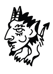 Dark fantasy devil portrait, evil creature artwork