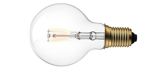 Vintage style lightbulb close up on transparent png photo