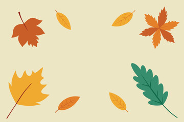 Obraz premium minimalist autumn leaves border for invitations 
