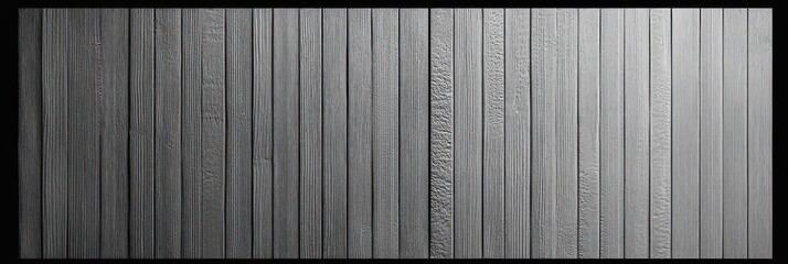 Close-up of vertical wooden planks arranged side by side showing grain texture and natural variations in a monochrome grayscale tone