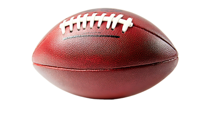 A rugbby ball with dark red color