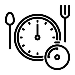 lunch time icon, line icon style