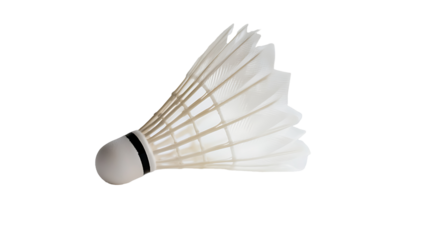Badminton shuttlecock on white background