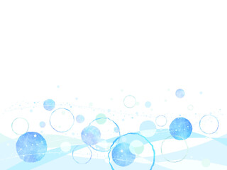 寒色の抽象的な丸の背景イラスト