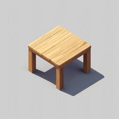 Modern 3D Designer Table - Isolated on White Background