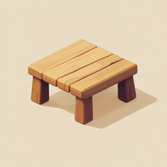 Modern 3D Designer Table - Isolated on White Background