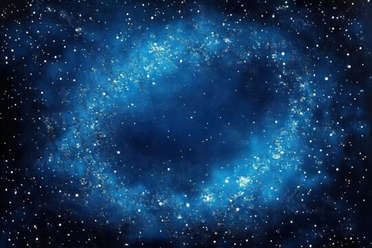 Bright blue swirling galaxy filled with countless shining stars against a dark cosmic background evoking wonder and vastness of outer space