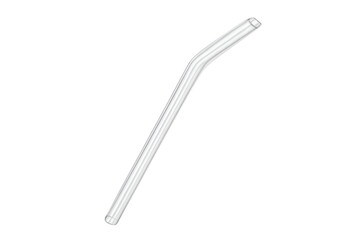 Obraz premium Clear reusable glass drinking straw isolated on transparent background, promoting sustainability and eco-conscious choices