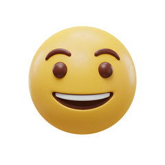 Fototapeta premium Smiling Yellow Emoji with Brown Accents