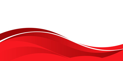 A white background with red abstract waves layered on top, featuring thin lines and a gradient of red hues.