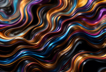 Abstract Fluid Wave Render with Vibrant Colors