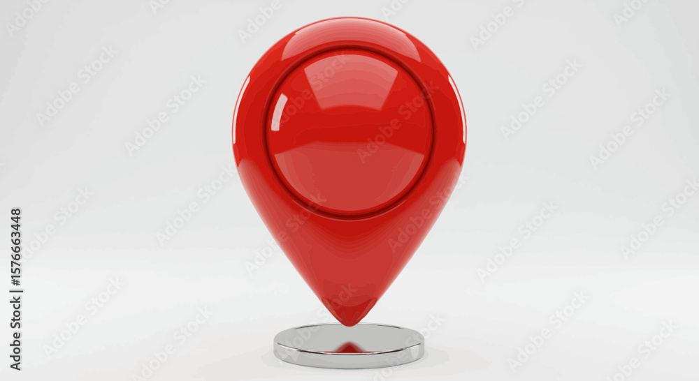 Fototapete 3d rendered red map pointer icon for gps navigation and location tracking services