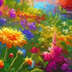 Various oil paintings, flowers, tulips, roses, peonies, ducks, birds, lakes, scenery