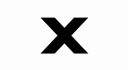Bold letter X on clean white background offers visual clarity and impact