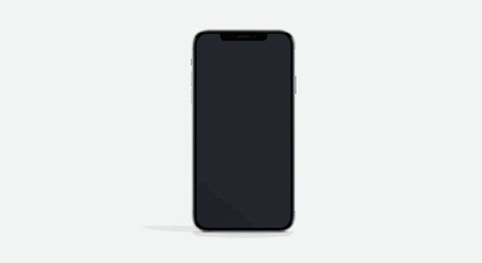 Naklejka premium Modern smartphone with a blank dark screen on a clean, white background