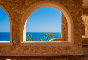 beautiful views of sahl hasheesh coast in egypt for banner background