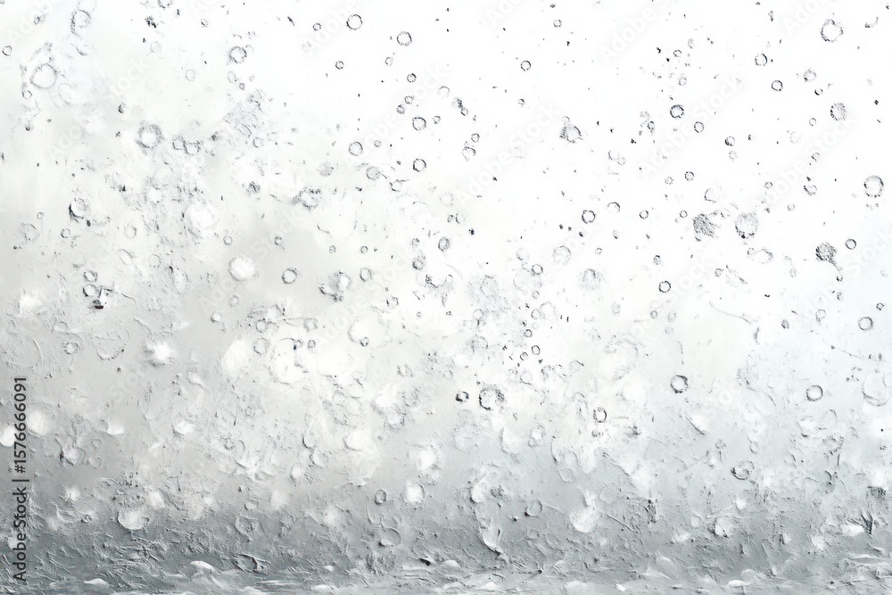 Poster close-up of numerous water droplets splashing upwards against a bright background, capturing dynamic