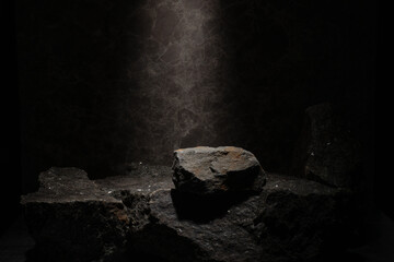 composition of natural stones for cosmetic medical podium background