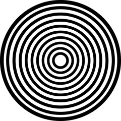 Naklejka premium Repeating concentric circles line‑pattern, optical illusion art with white background.