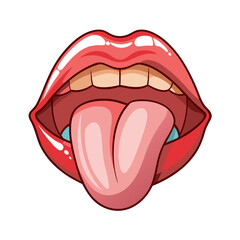 red lips with tongue
