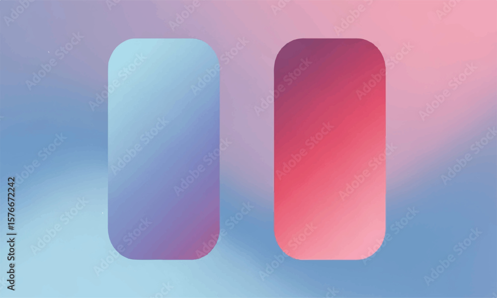 Aufkleber abstract pastel color gradient backgrounds with rounded rectangle shapes