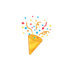 Festive yellow cone bursts with color