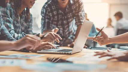 Collaborative Team Meeting with Technology and Creativity at Work with ai generated