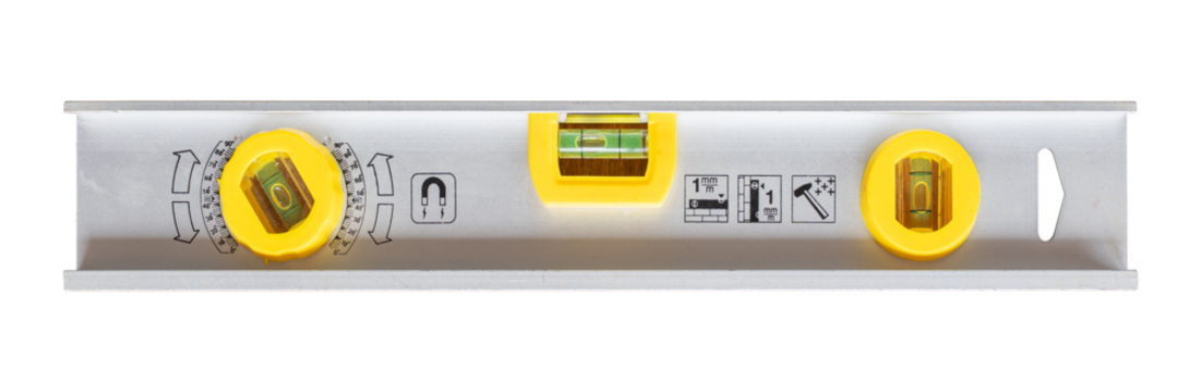 Construction bubble level isolated on transparent background, PNG format