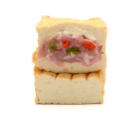 Yellow tofu on White background 