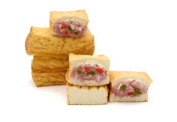 Yellow tofu on White background