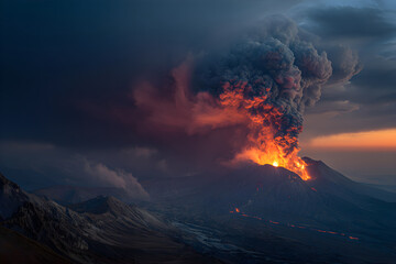 Majestic Volcanic Eruption: Nature's Fiery Display and the Raw Power of Earth's Forces