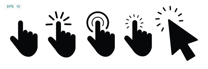 Click and Tap Cursor Icons Set
