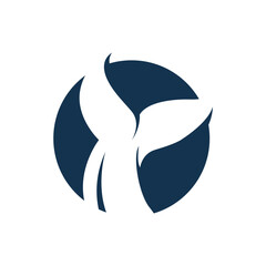 ocean animal silhouette design dolphin logo concept with black silhouette minimalist simple illustration of ocean product brand template