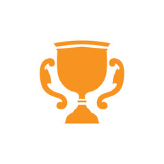simple championship design with trophy logo victory cup concept vintage simple minimalist modern elegant symbol illustration victory template and brand