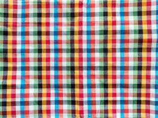 Loincloth multicolor woven handmade Thai traditional fashion fabric textile original pattern style backgrounds and textures design.