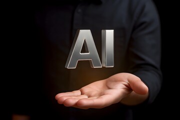 ai technology innovation smart future artificial intelligence digital data machine learning futuristic concept human hand black background modern tech business success virtual system design
