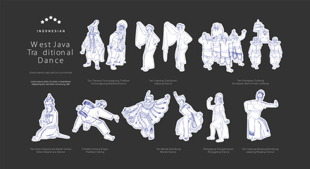 Isolated indonesian jawa barat culture asset illustration