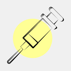 Icon syringe. Medical elements. Icon in color spot style.