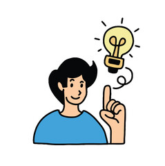 man with idea Vector icon 