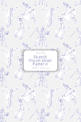 Central java dance sketch culture from jawa tengah