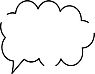 手書き風吹き出しの線画アイコン。｜アイコン, イラスト, 手書き, フレーム, 会話, コメント, 素材