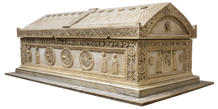 Byzantine Sarcophagus, isolated PNG transparent background - Powered by Adobe