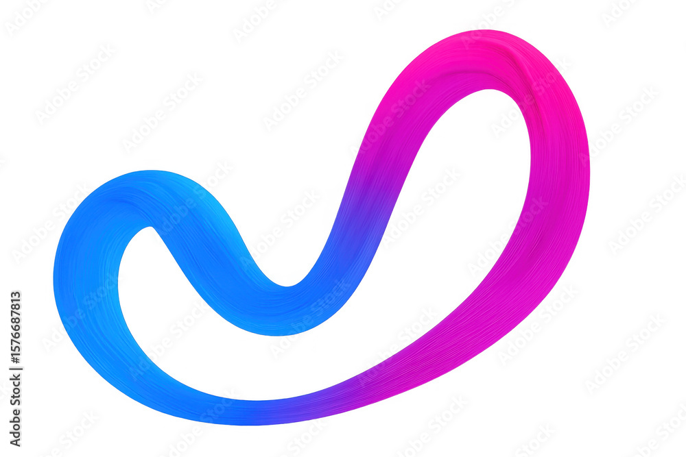 Poster gradient paintbrush strokes blending blue into pink, displaying dynamic color transition on transpar