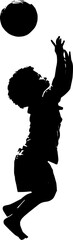 Silhouette of Child Jumping to Catch a Ball – Active Kids