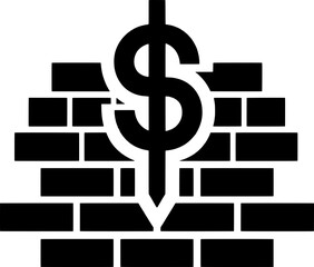 Dollar Sign on Brick Wall – Financial Security and Wealth Protection